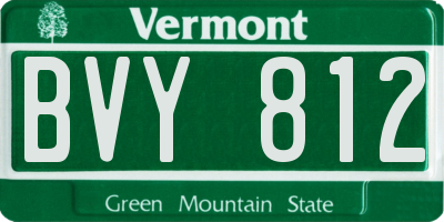 VT license plate BVY812