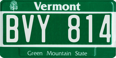 VT license plate BVY814