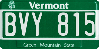 VT license plate BVY815
