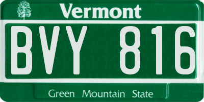 VT license plate BVY816