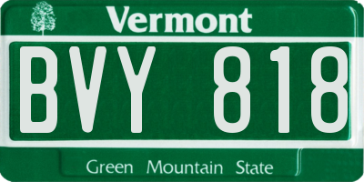 VT license plate BVY818
