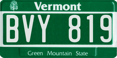 VT license plate BVY819