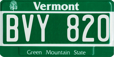 VT license plate BVY820