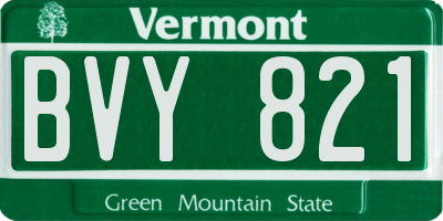 VT license plate BVY821