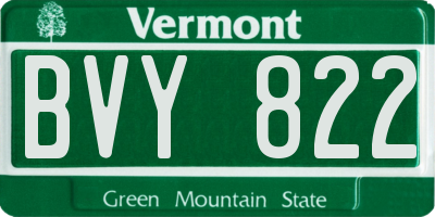 VT license plate BVY822