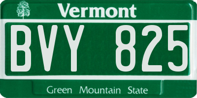 VT license plate BVY825
