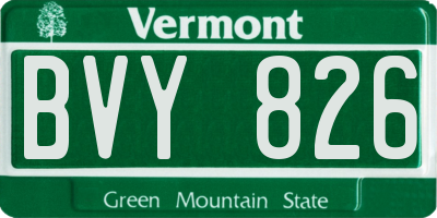 VT license plate BVY826