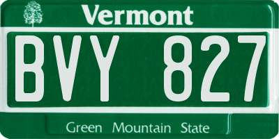 VT license plate BVY827
