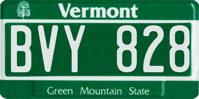 VT license plate BVY828