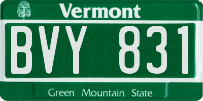 VT license plate BVY831
