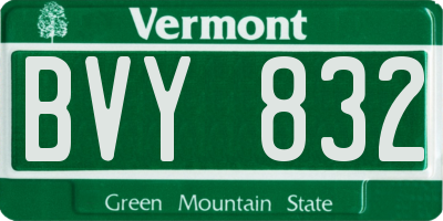 VT license plate BVY832