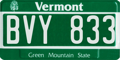 VT license plate BVY833