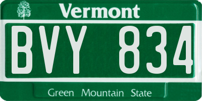 VT license plate BVY834