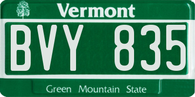 VT license plate BVY835
