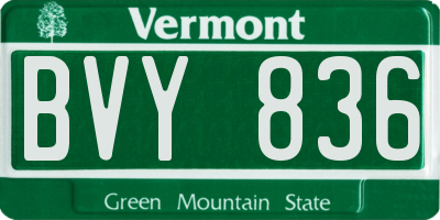 VT license plate BVY836