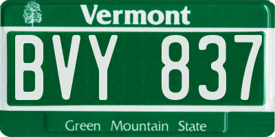 VT license plate BVY837