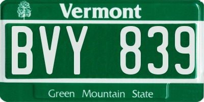 VT license plate BVY839