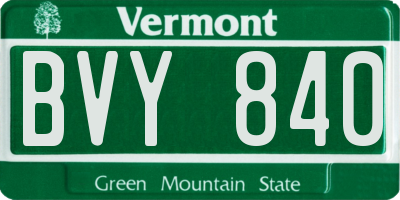 VT license plate BVY840