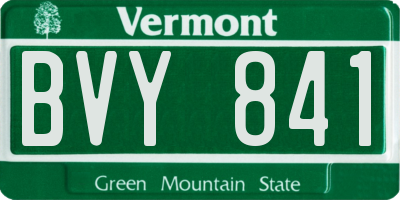 VT license plate BVY841