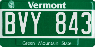 VT license plate BVY843