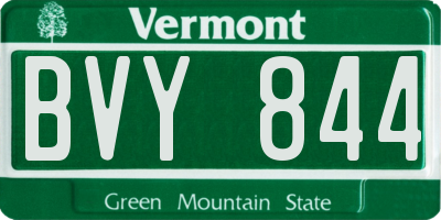VT license plate BVY844
