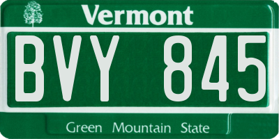 VT license plate BVY845