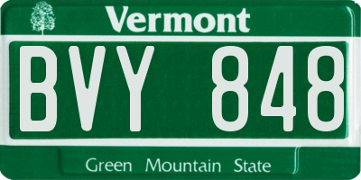 VT license plate BVY848