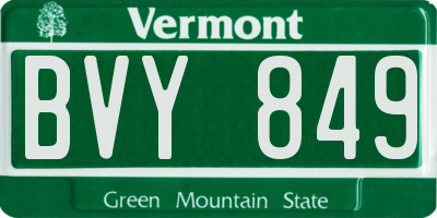 VT license plate BVY849
