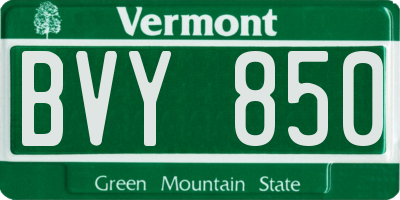VT license plate BVY850