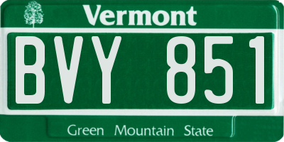 VT license plate BVY851