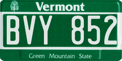 VT license plate BVY852