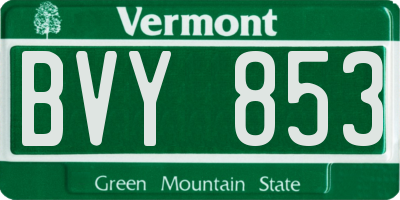 VT license plate BVY853