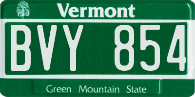 VT license plate BVY854