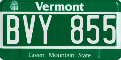 VT license plate BVY855