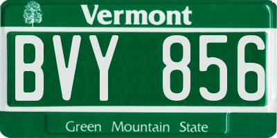 VT license plate BVY856