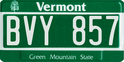 VT license plate BVY857