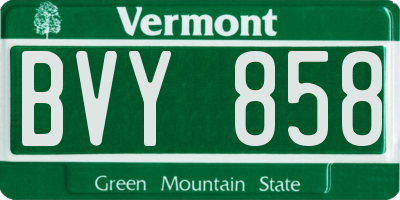 VT license plate BVY858