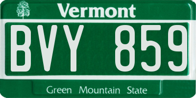 VT license plate BVY859
