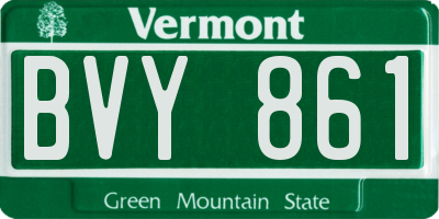 VT license plate BVY861
