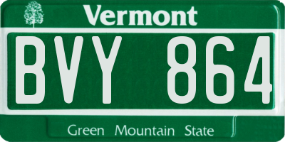 VT license plate BVY864