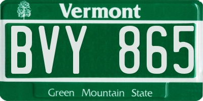 VT license plate BVY865