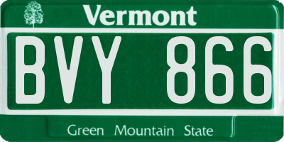 VT license plate BVY866