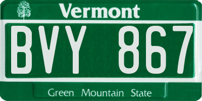 VT license plate BVY867