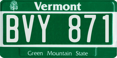 VT license plate BVY871