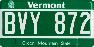 VT license plate BVY872
