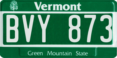 VT license plate BVY873