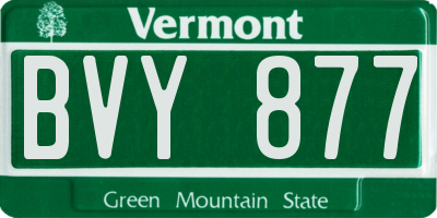 VT license plate BVY877