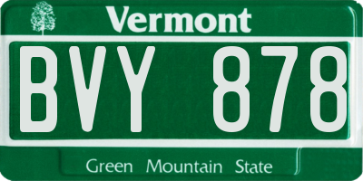 VT license plate BVY878