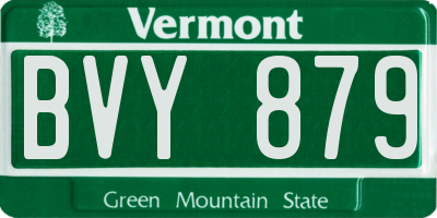VT license plate BVY879