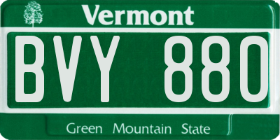 VT license plate BVY880